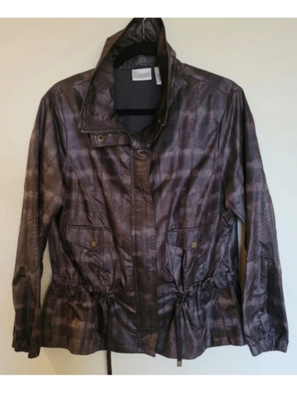ZENERGY by CHICO'S Artsy Chocolate Chloe Jacket NWOT Chicos Size 2 (Large / 12)